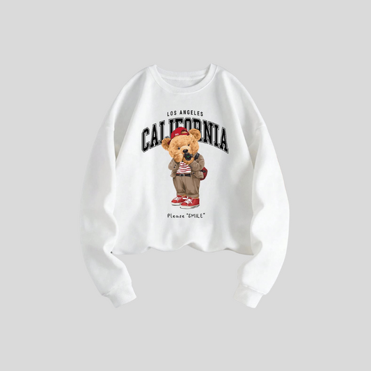 California Bär Pullover – Warmer Unisex Sweater mit Oversized Fit